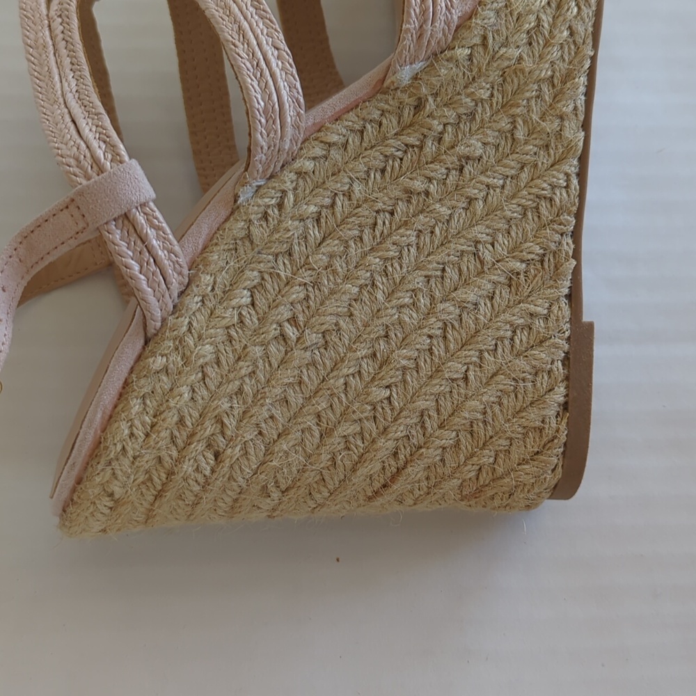 Wild Diva Lounge Strappy Jute Espadrille Wedge Sandal Shoes 10 Cream Beige/Tan - Picture 6 of 16